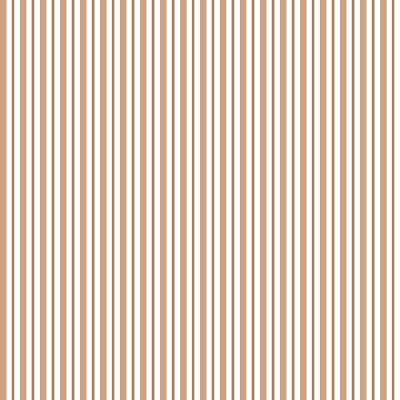 fabric features alternating vertical stripes in hazel brown, light tan, and crisp white, creating a fresh and versatile design.