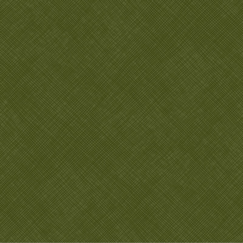 Green fabric with a biased, pine green burlap texture.