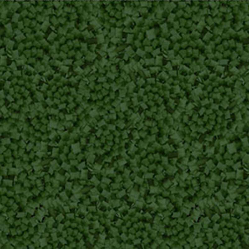 A tonal forest green fabric with packed pillowy motifs.