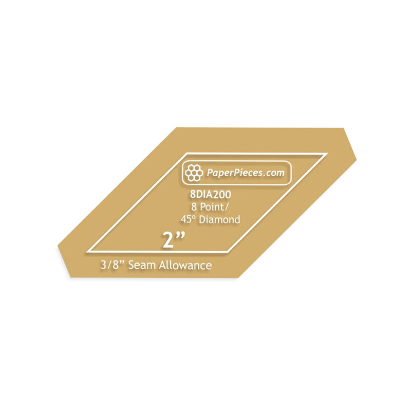 An acrylic 2" 8 point diamond template.
