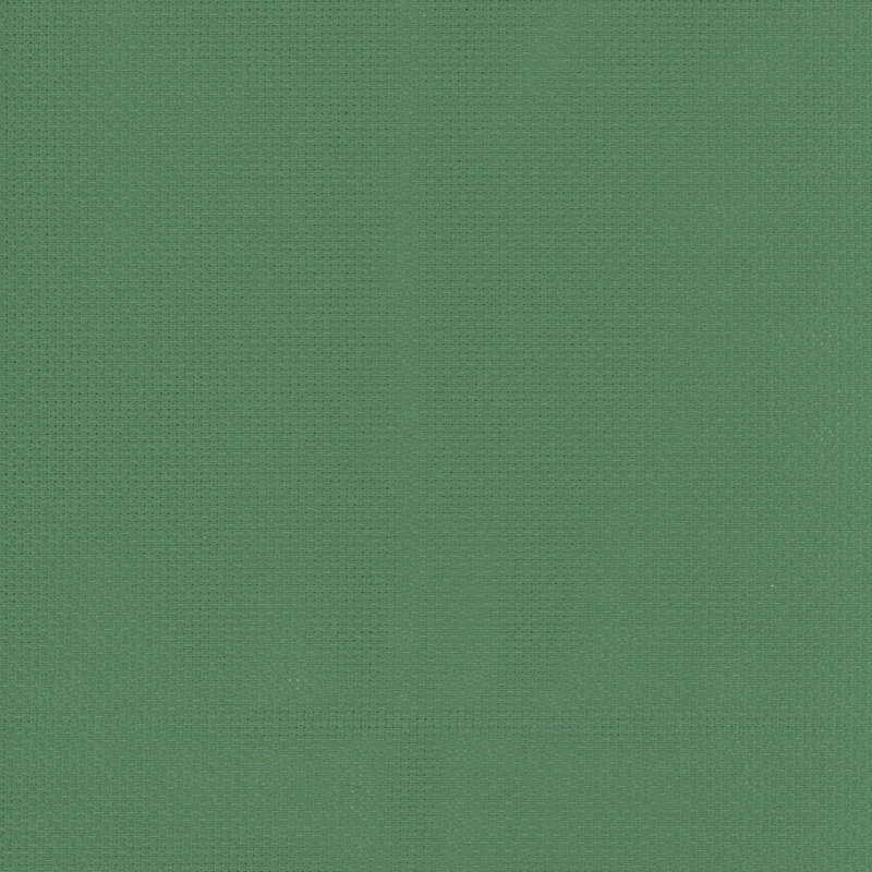 Close up swatch of 14ct Aida in the color Holly Green. 