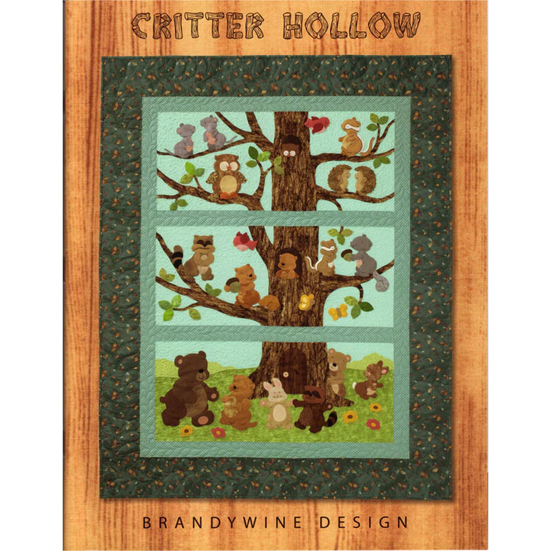 Critter Hollow Book front cover featuring the Critter Tree Party quilt.