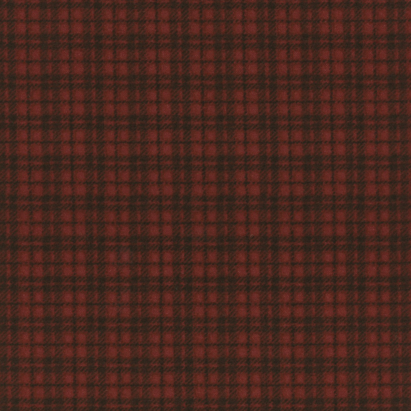 dark red plaid flannel fabric