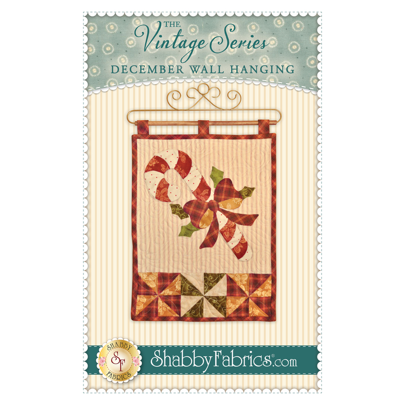 The front of the Vintage Series Wall Hanging - December pattern by Shabby Fabrics