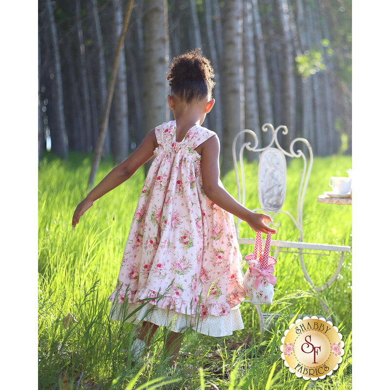 open lace back dress Tea Party Pink Floral Dress main image 1