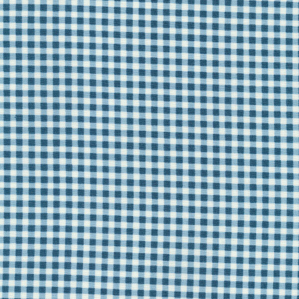 Dark blue and white gingham print