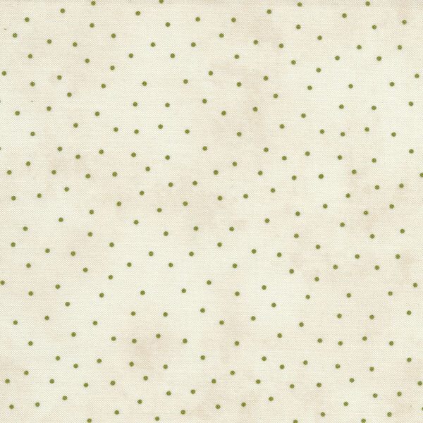 Fabric features green scattered pin dots on mottled cream | Shabby Fabrics