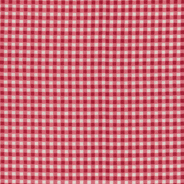 Fabric features dark pink gingham on cream | Shabby Fabrics