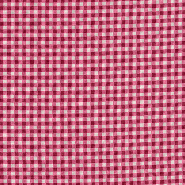 Fabric features maroon gingham on cream | Shabby Fabrics