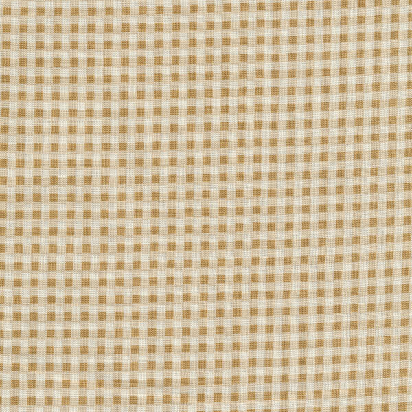 Fabric features light tan gingham on cream | Shabby Fabrics