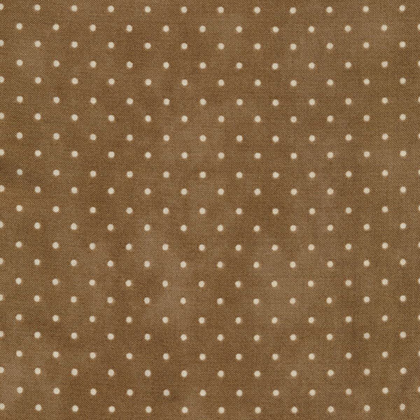 A textured background in a warm brown color featuring evenly spaced small white polka dots.