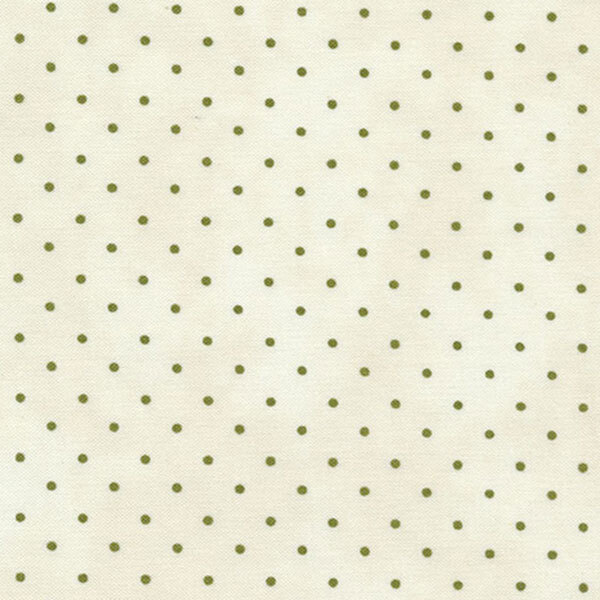 olive green polka dots on a cream background