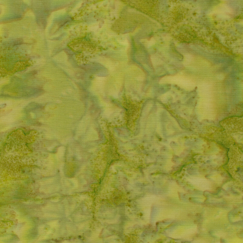 Batik fabric features tonal marble yellow green design | Shabby Fabrics