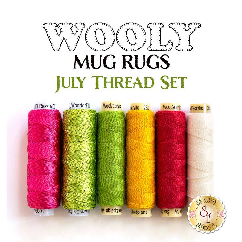 Wooly Mug Rug Series - July - 6 pc Thread Set