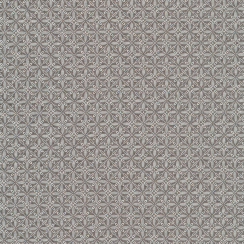 Tonal gray geometric star fabric | Shabby Fabrics