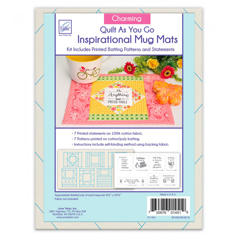 A bag of the Quilt As You Go Inspirational Mug Mat - Charming Series battings