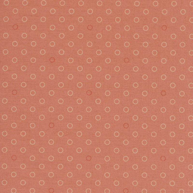 A basic coral tonal polka dot print | Shabby Fabrics