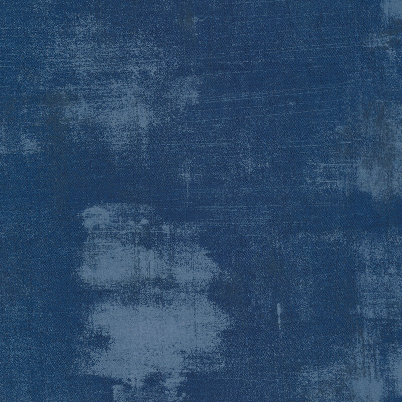 Dark navy grunge textured fabric | Shabby Fabrics