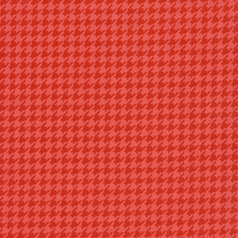 Tonal red/pink houndstooth | Shabby Fabrics