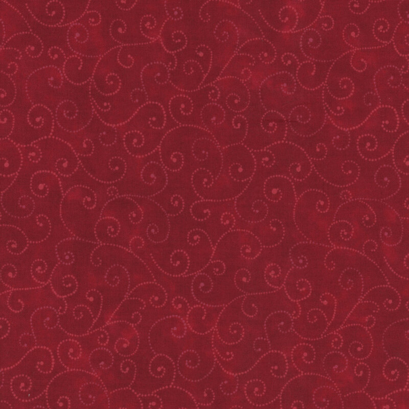 Tonal dark red swirl fabric | Shabby Fabrics