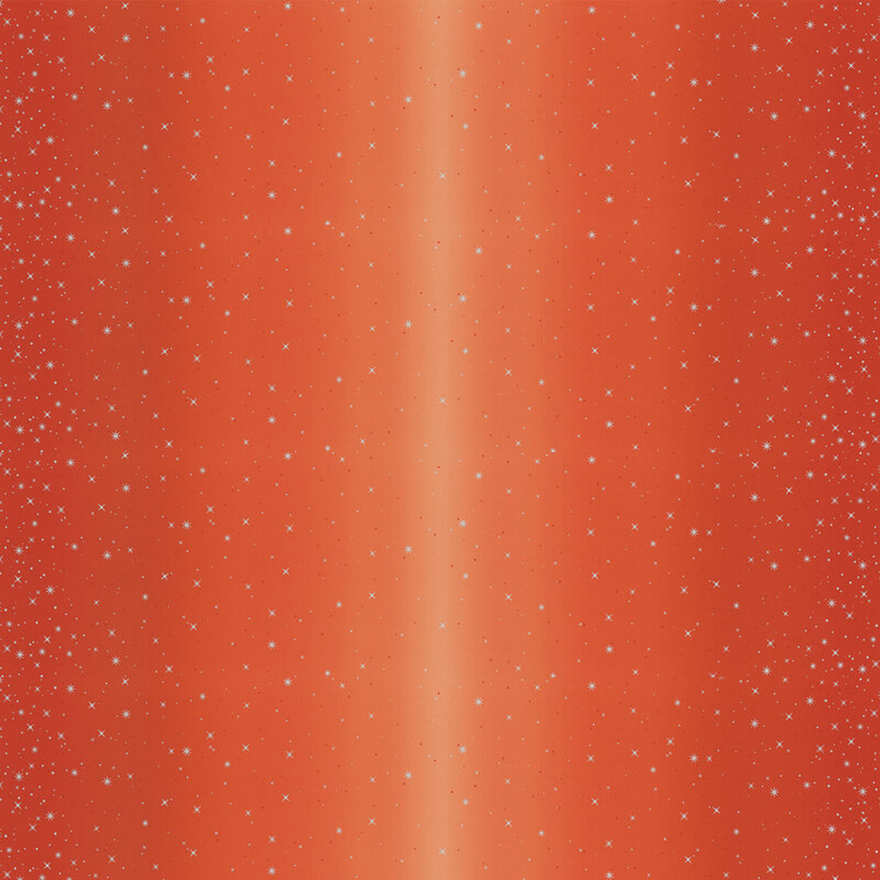 Orange red ombre with metallic stars and starbursts