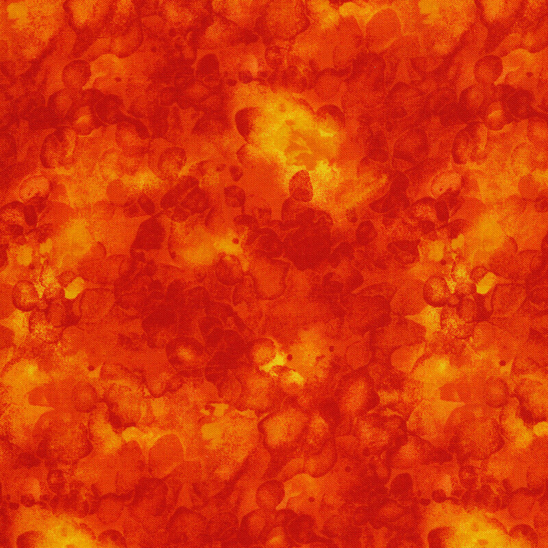 Orange and red mottled and marbled basics fabric | Shabby Fabrics