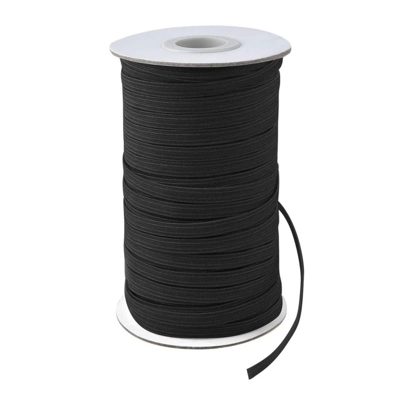Black Braided Elastic - 1/8in x 4yds