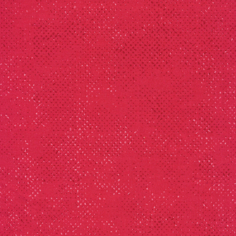 Textured bright watermelon pink fabric with a pattern of small tonal speckles