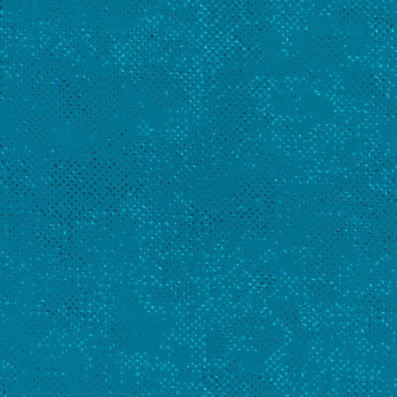 Textured teal fabric with a pattern of small tonal speckles