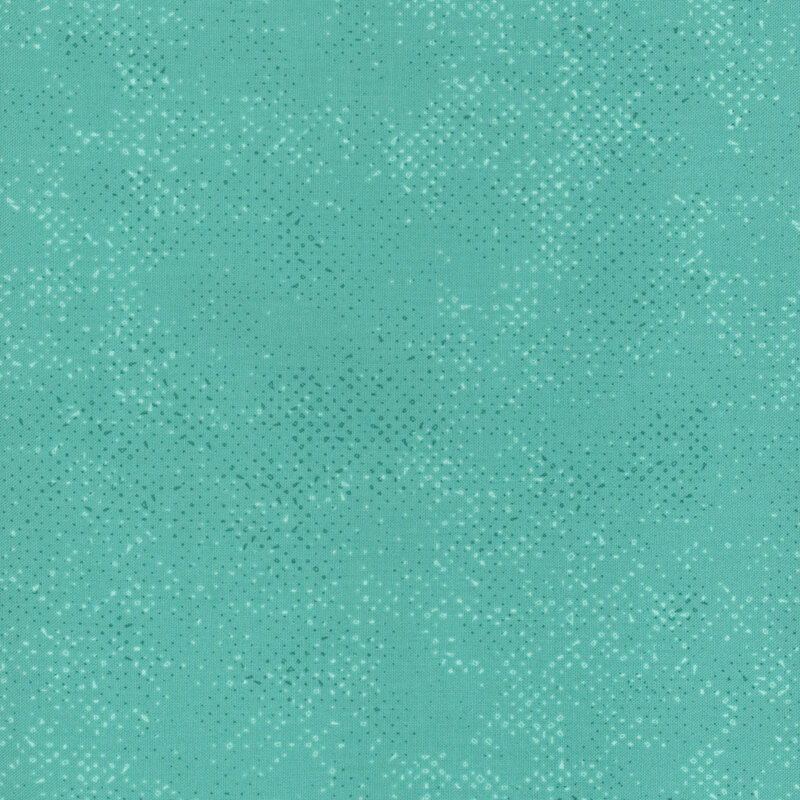 Textured turquoise fabric with a pattern of small tonal speckles