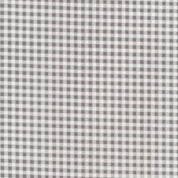 Fabric features gray gingham on cream | Shabby Fabrics