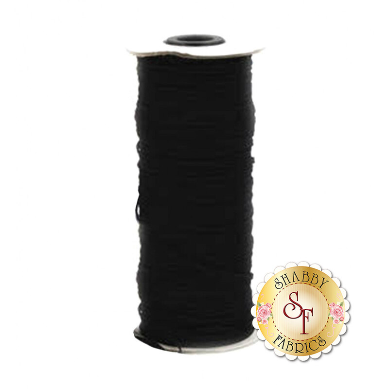 Black Flat Elastic - 1/4in x 4yds | Shabby Fabrics