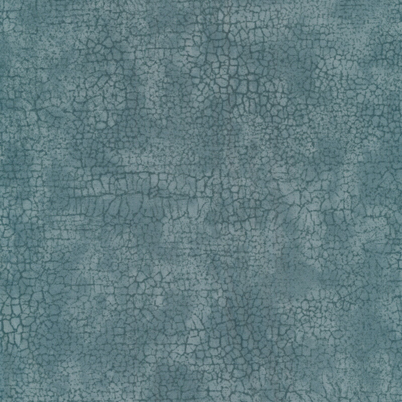 Mottled tonal dark teal fabric features crackle texture design | Shabby Fabrics