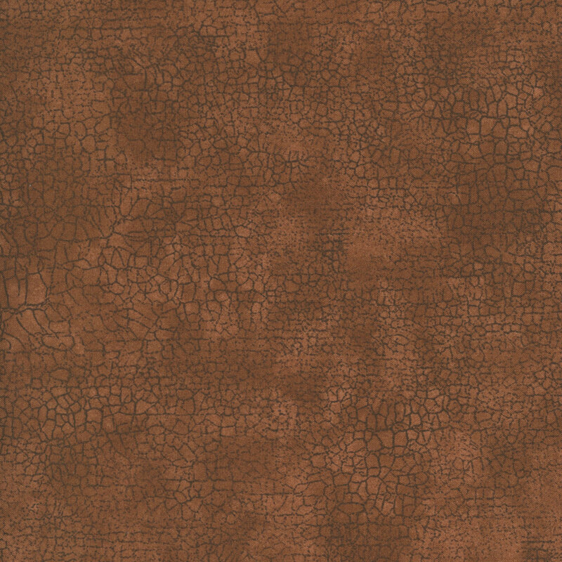 Mottled tonal dark brown fabric features crackle texture design | Shabby Fabrics