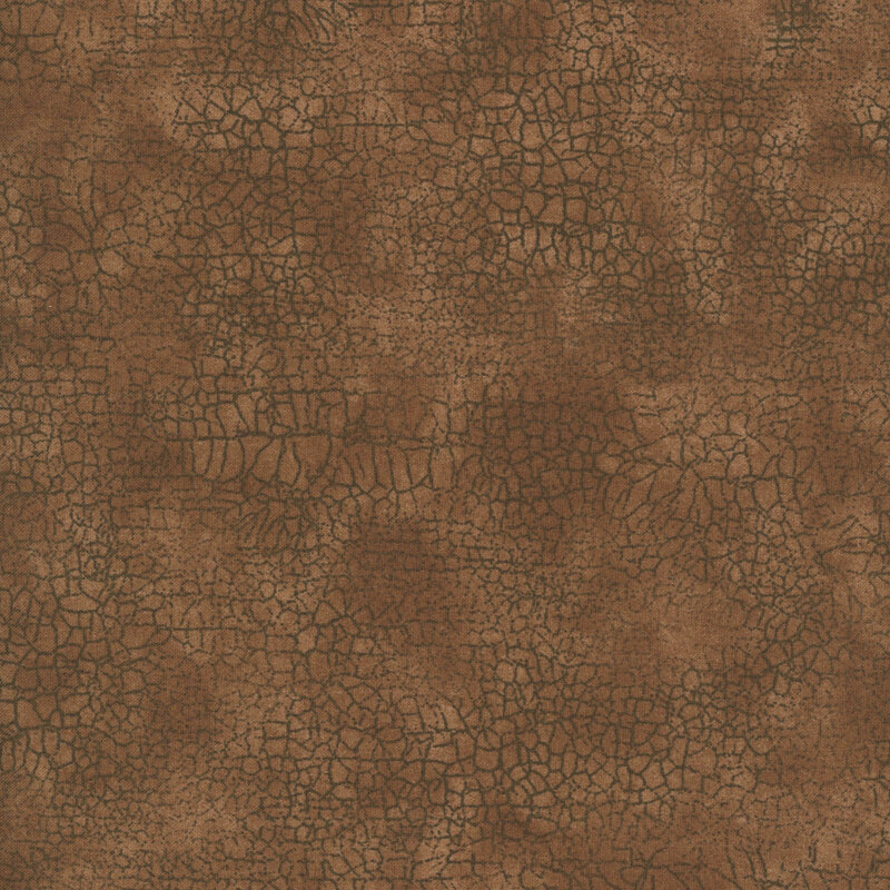 Dark brown cracks on a dark brown mottled background | Shabby Fabrics